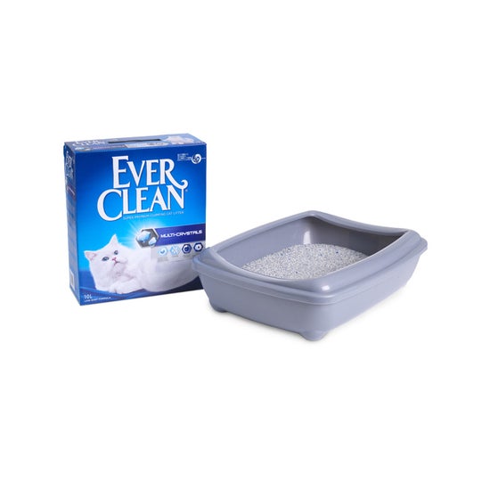 Ever Clean Super Premium Clumping Cat Litter Multi Crystals Product Image with the tray