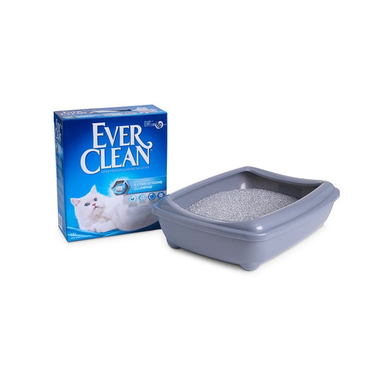 Ever Clean Super Premium Clumping Cat Litter Extra Strong Clumping Unscented  Product Image with Litter tray